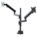 StarTech.com Desk Mount Dual Monitor Arm - Full Motion Monitor Mount for 2x VESA Displays up to 32 (17lb/8kg) - Vertical Stackable Arms - Height Adjustable/Articulating - Clamp/Grommet Monteringssæt 2 skærme 32