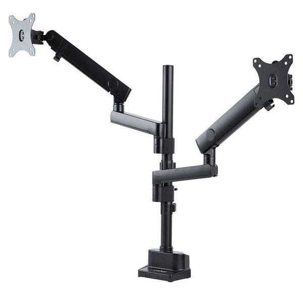 StarTech.com Desk Mount Dual Monitor Arm - Full Motion Monitor Mount for 2x VESA Displays up to 32 (17lb/8kg) - Vertical Stackable Arms - Height Adjustable/Articulating - Clamp/Grommet Monteringssæt 2 skærme 32