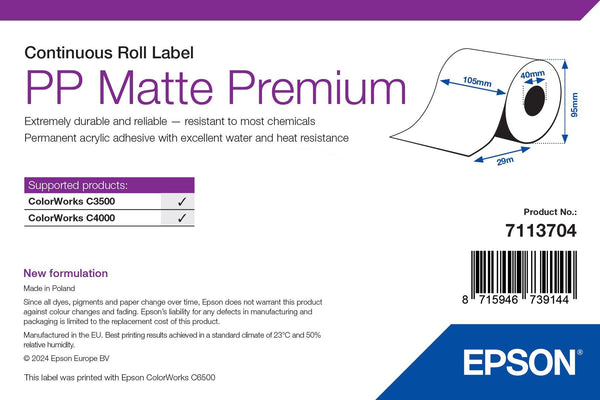 Epson Premium Fortløbende mærkater Roll A6 (10.5 cm x 29 m) 1rulle(r)