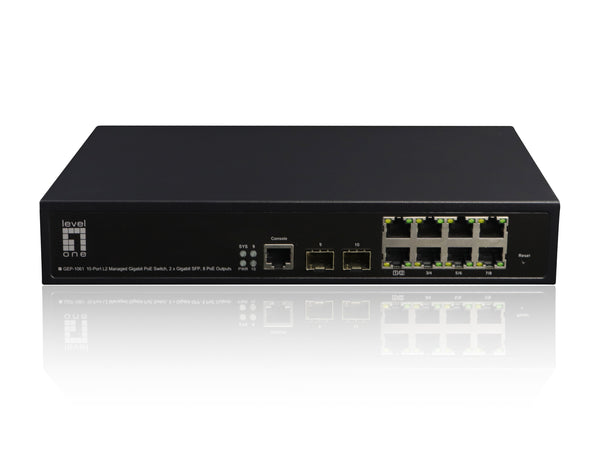 LevelOne GEP-1061 Switch 10-porte Gigabit  PoE+