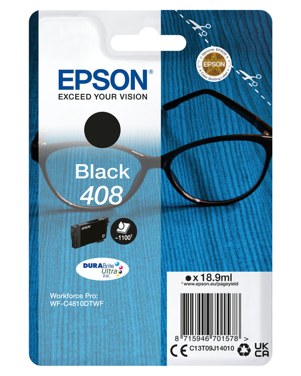 Epson 408 Sort Blæk C13T09J14010