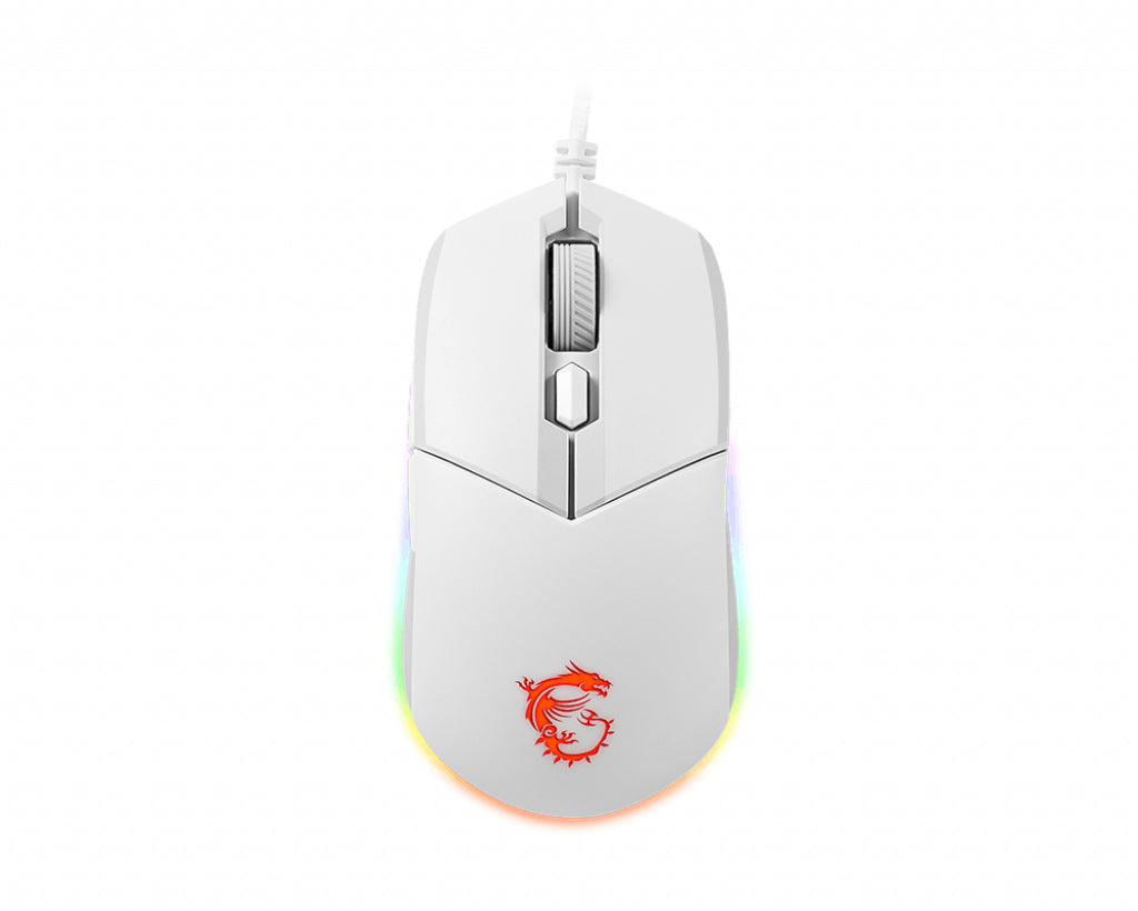 MSI Clutch GM11 Optisk Kabling Hvid