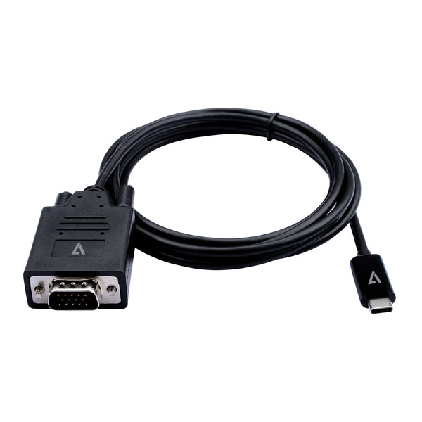 V7 Adapter 24 pin USB-C han -> 15 pin HD D-Sub (HD-15) han 2 m Sort