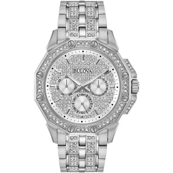Bulova Crystal sølv herreur 96c134