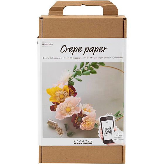 DIY Kit Crepepapir, Krans, Stræk/crepe: 180%, 1 pk.