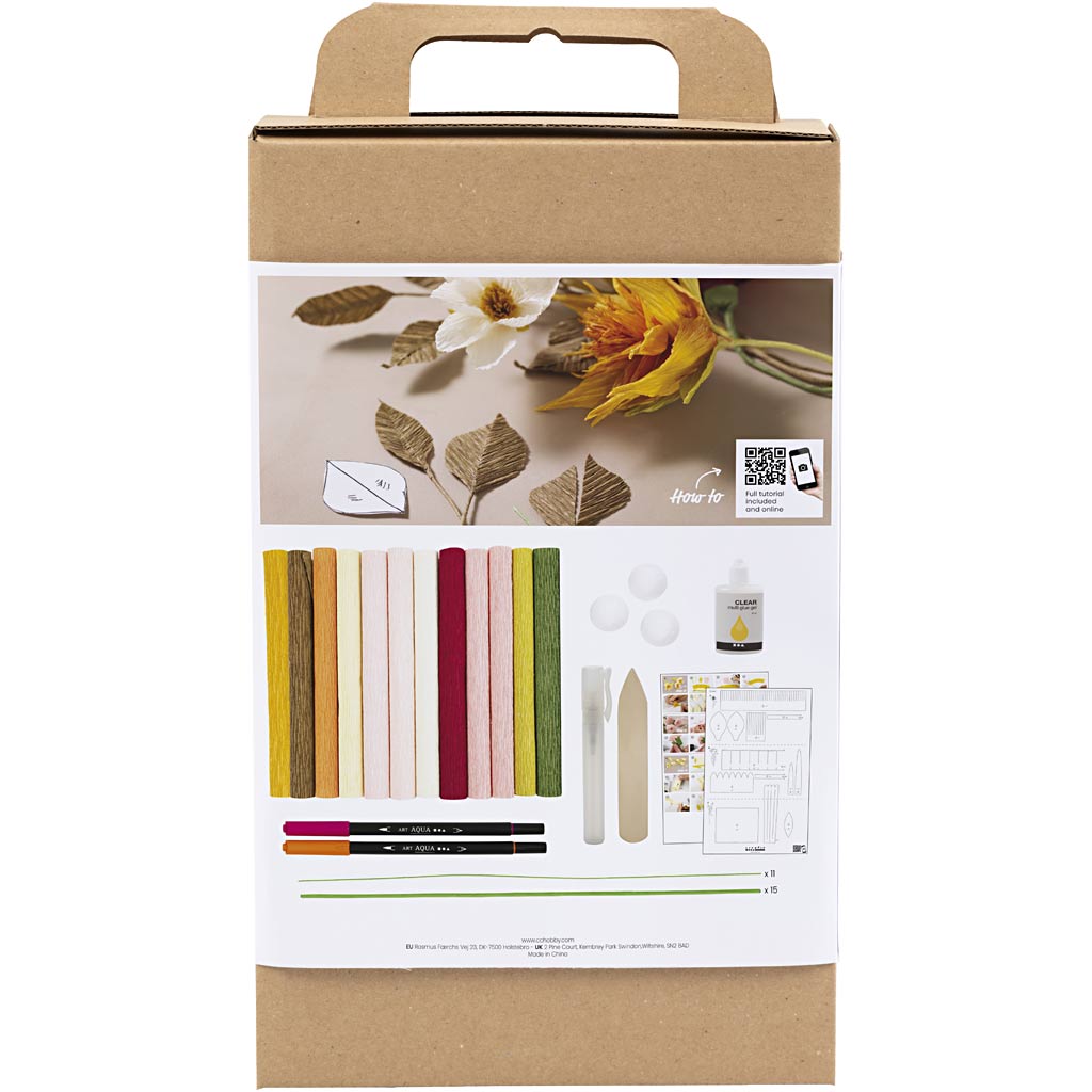 DIY Kit Crepepapir, Buket, Stræk/crepe: 180%, 1 pk.