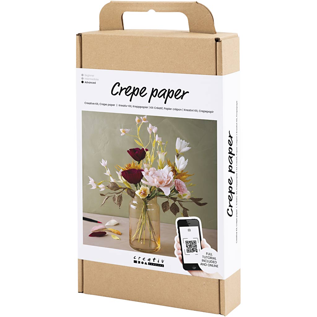 DIY Kit Crepepapir, Buket, Stræk/crepe: 180%, 1 pk.