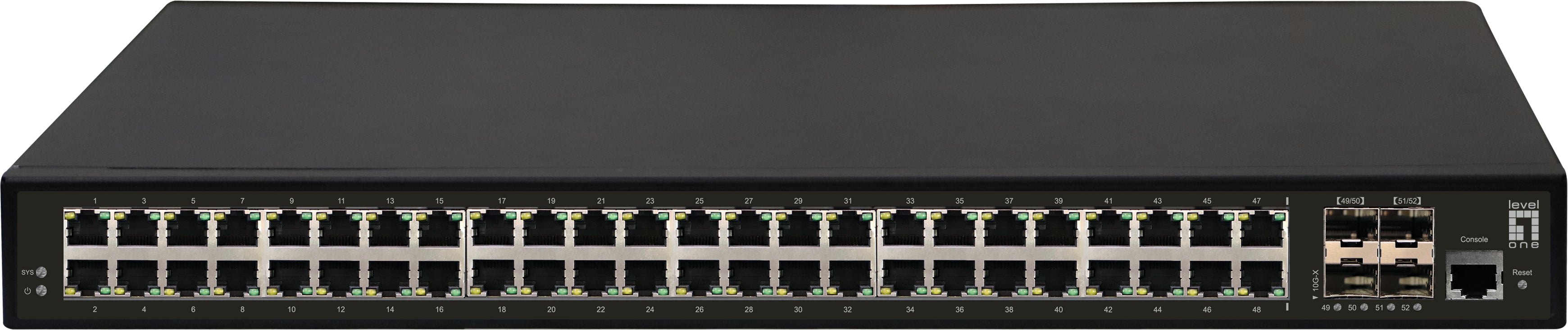 LevelOne GTL-5291 netværksswitch Administreret L3 Gigabit Ethernet (10/100/1000) 1U Sort