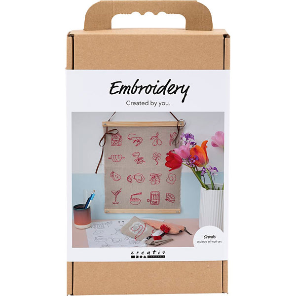 DIY Kit Broderi, ophæng, hør, 1 pk.