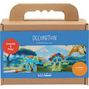 Mini DIY Kit Dekoration, Dinosaur, rød, blå, grøn, orange, 1 pk.