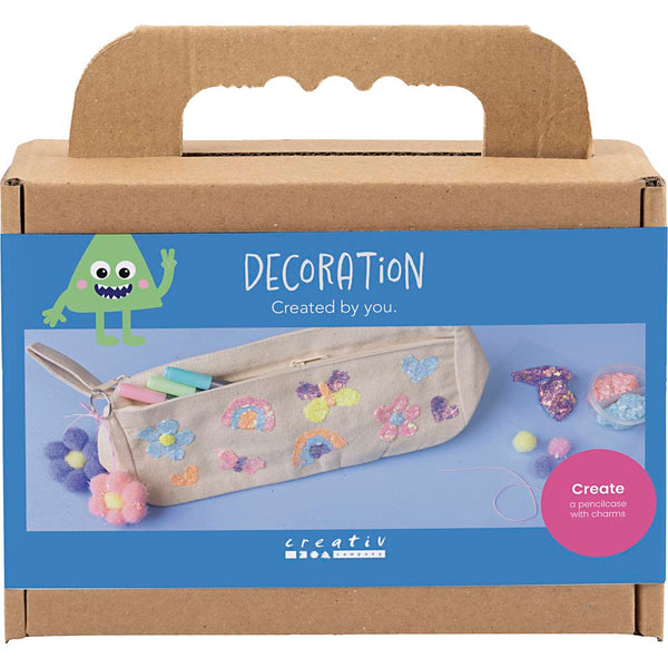 Mini DIY Kit Dekoration, Penalhus, pastelfarver, 1 pk.