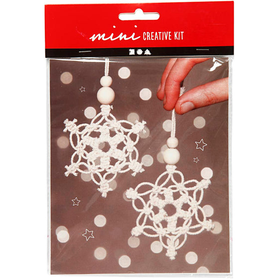 Mini DIY Kit Macramé, macramé iskrystal, H: 10 cm, 1 pk.