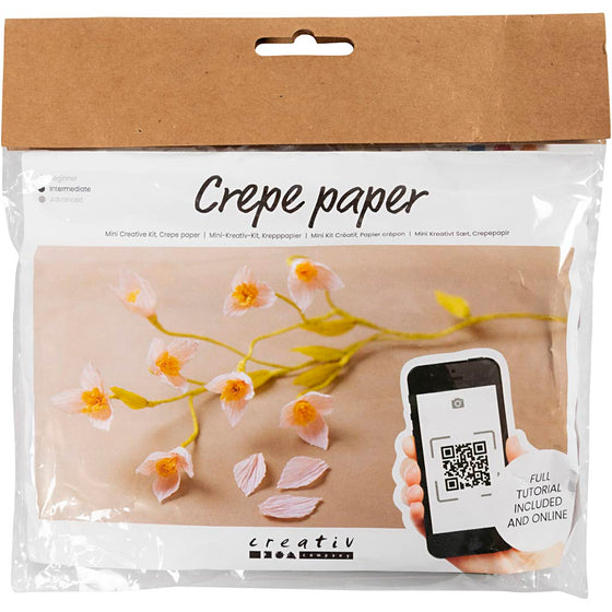 Mini DIY Kit Crepepapir, Kirsebærgren, Stræk/crepe: 180%, 1 pk.