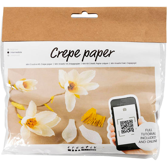 Mini DIY Kit Crepepapir, Magnoliagren, Stræk/crepe: 180%, 1 pk.