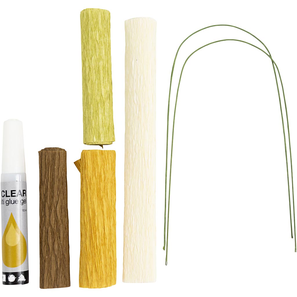 Mini DIY Kit Crepepapir, Magnoliagren, Stræk/crepe: 180%, 1 pk.