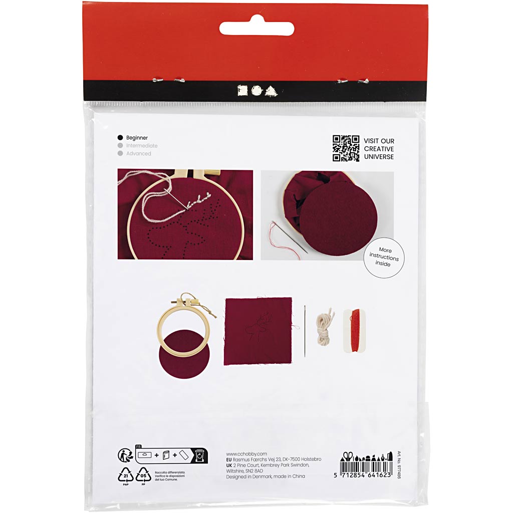 Mini DIY Kit Broderi, Rensdyr, 1 pk.