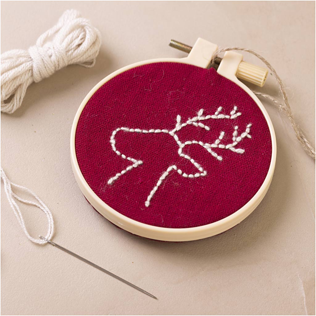 Mini DIY Kit Broderi, Rensdyr, 1 pk.