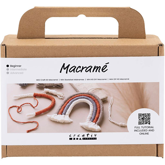 Mini DIY Kit Macramé, Regnbue, 1 pk.