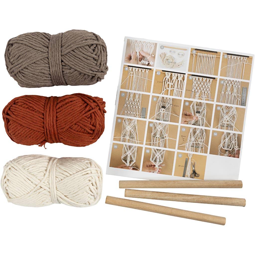 DIY Kit Macramé, Blomsterophæng, 1 pk.
