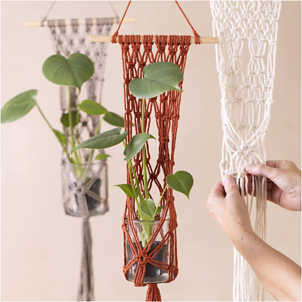 DIY Kit Macramé, Blomsterophæng, 1 pk.
