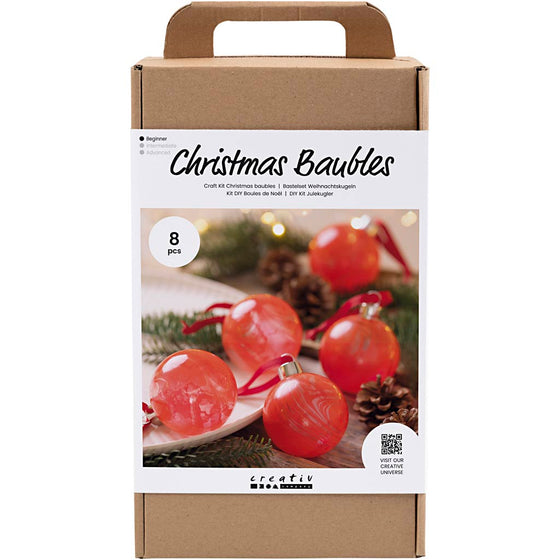 DIY Kit Julekugler, Marmorering, 1 pk.