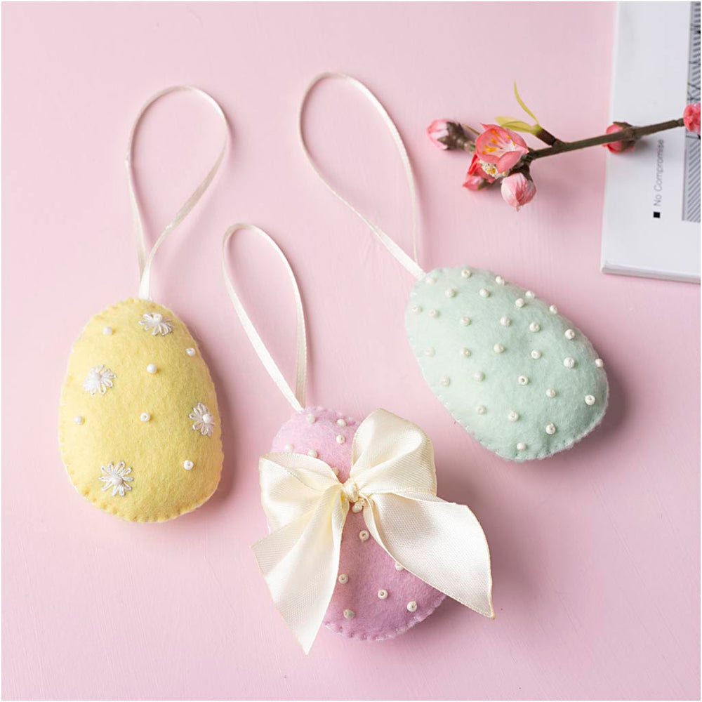 Mini DIY Kit Syning, Påskeæg, pastelfarver, 1 pk.