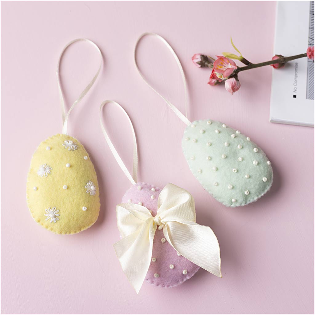 Mini DIY Kit Syning, Påskeæg, pastelfarver, 1 pk.