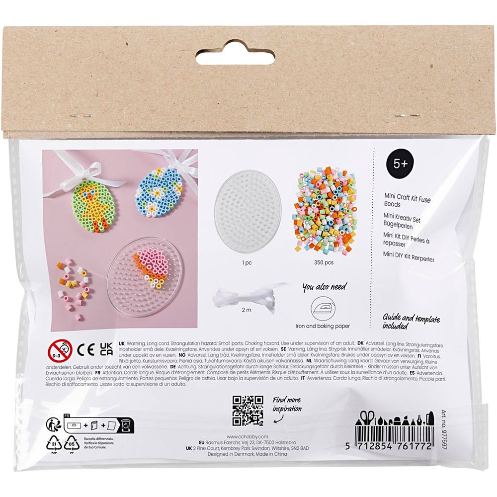 Mini DIY Kit Rørperler, Æg, ass. farver, 1 pk.