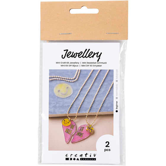 Mini DIY Kit Smykker, Venskabshalskæder krympeplast, 1 pk.