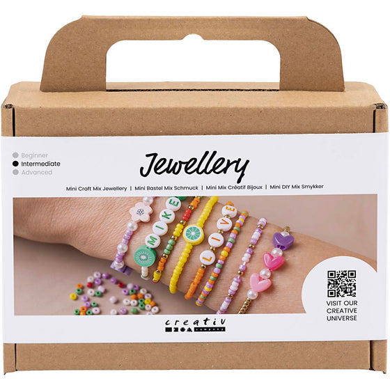Mini DIY Mix Smykker, Farverige armbånd, 1 pk.
