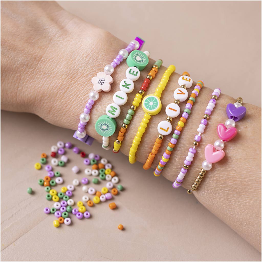 Mini DIY Mix Smykker, Farverige armbånd, 1 pk.