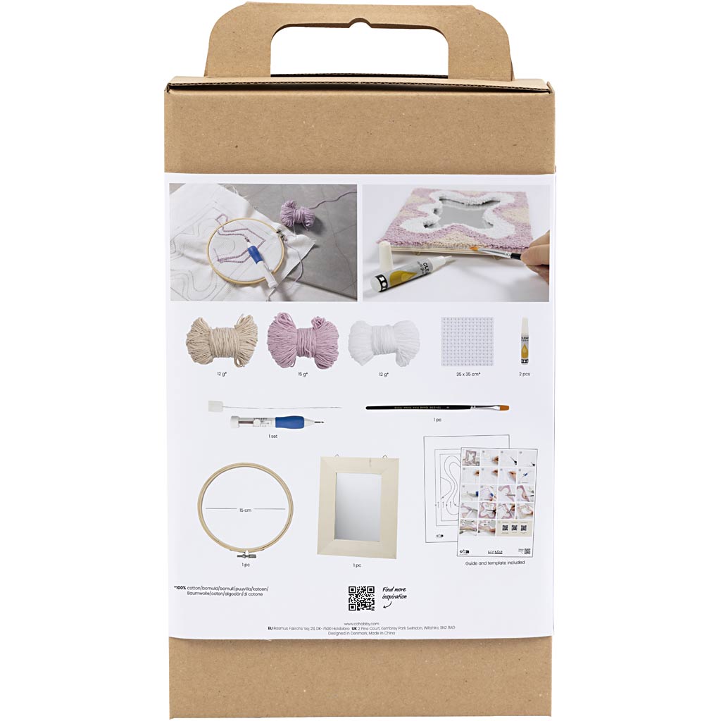 DIY Kit Punch Needle , Spejl, pastelfarver, 1 pk.
