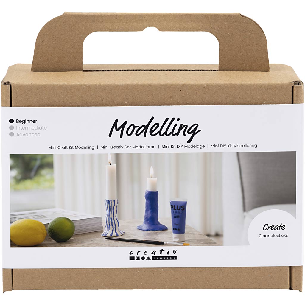 Mini DIY Kit Modellering, Lysestage, ultra marine blå, 1 pk.