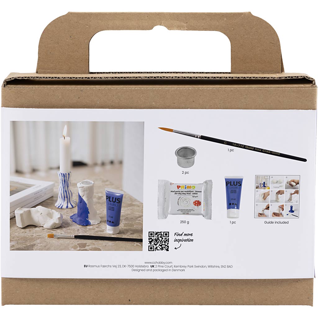 Mini DIY Kit Modellering, Lysestage, ultra marine blå, 1 pk.