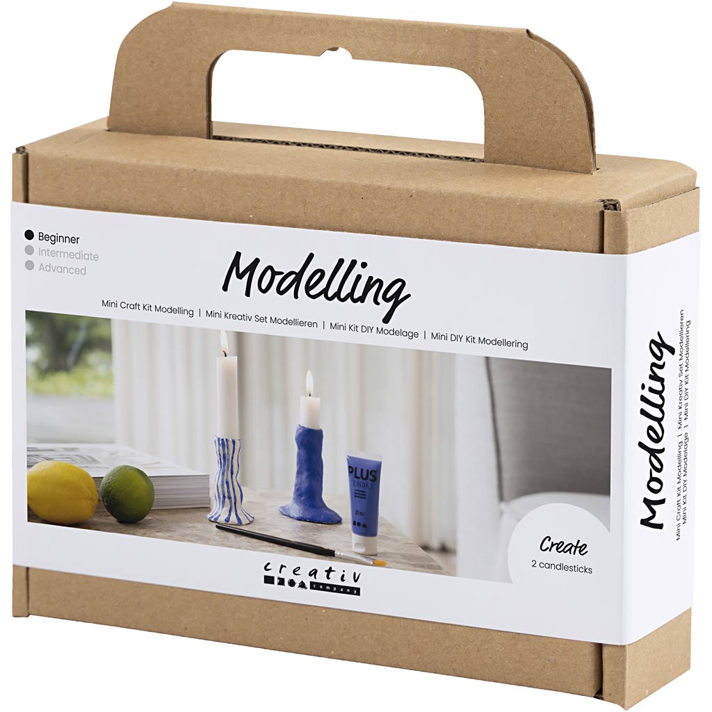 Mini DIY Kit Modellering, Lysestage, ultra marine blå, 1 pk.