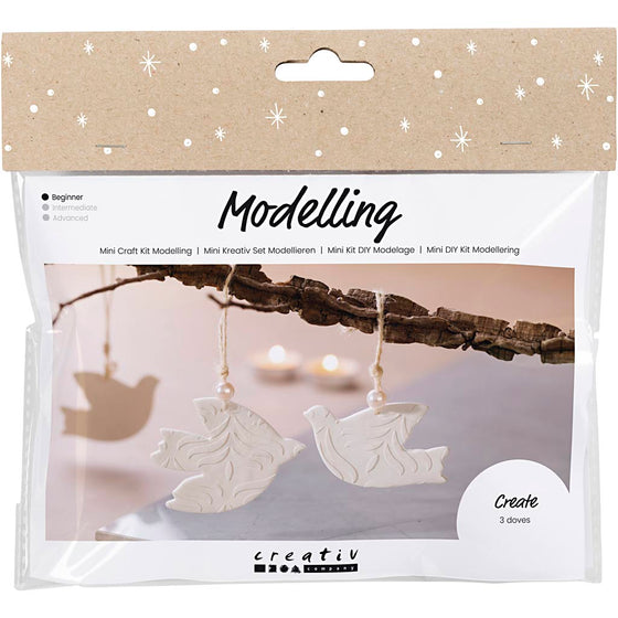 Mini DIY Kit Modellering, Duer, off white, 1 pk.