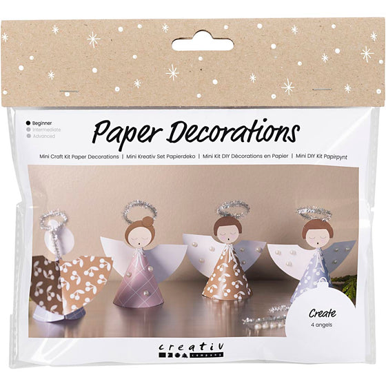 Mini DIY Kit Papirpynt, Engle, ass. farver, 1 pk.