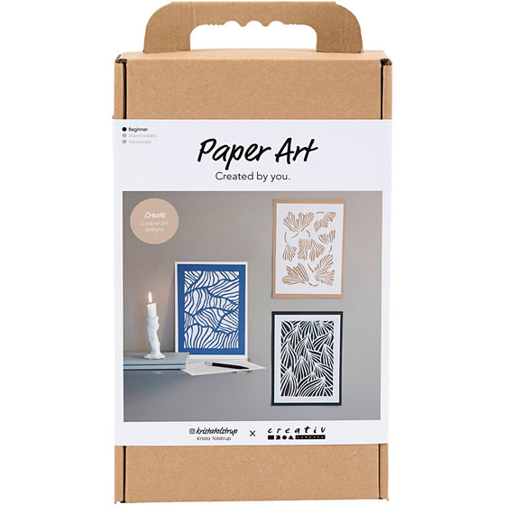 DIY Kit Papirkunst, Billeder til ophæng, off white, 1 pk.