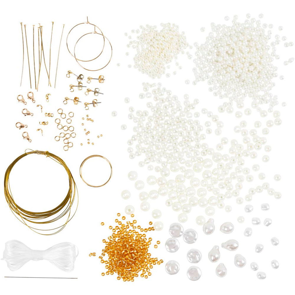 DIY Mix Smykker - Forgyldte Perlemorsperler 1 pk.