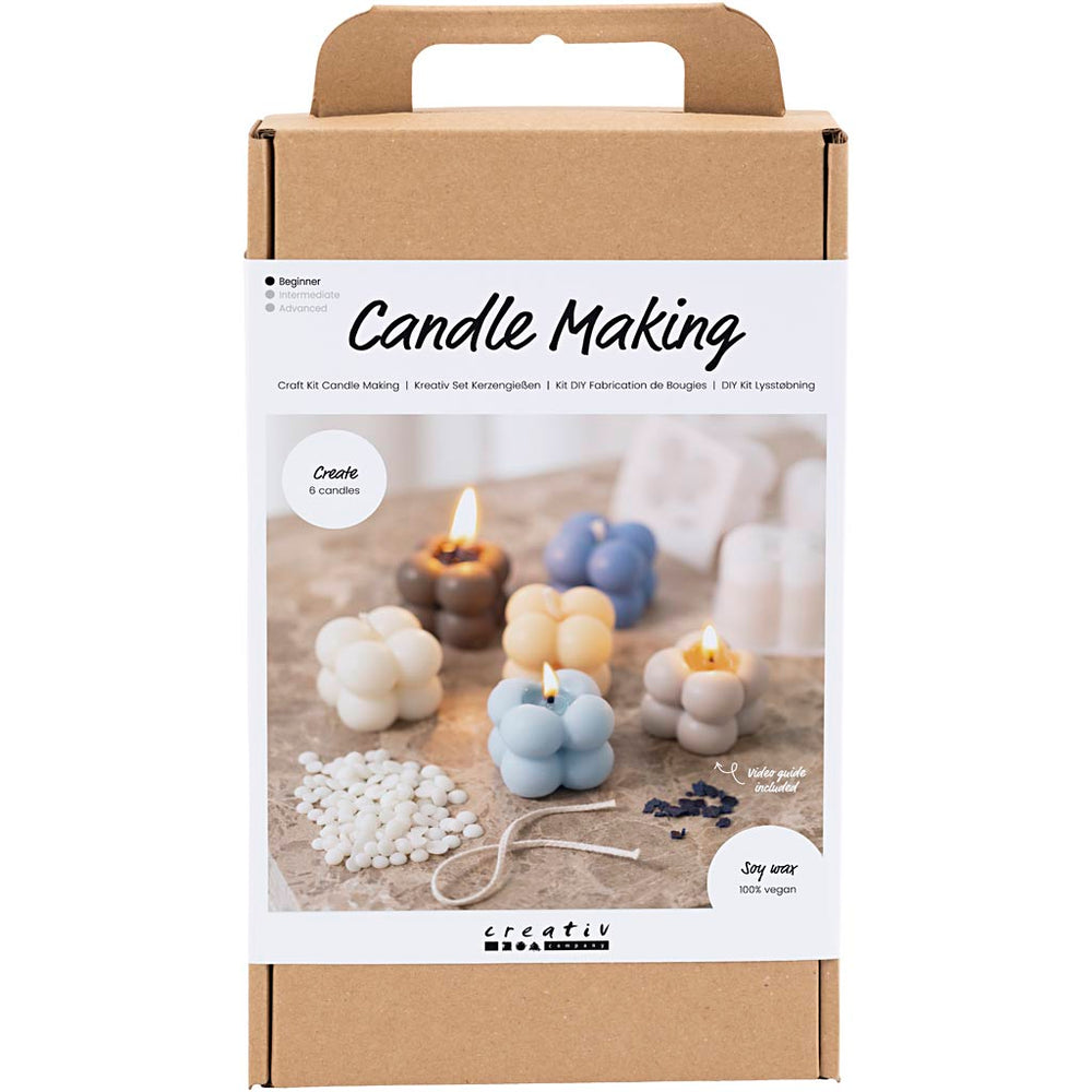 DIY Kit til Bubble Soyalys - 6 Lys i 3 Farver