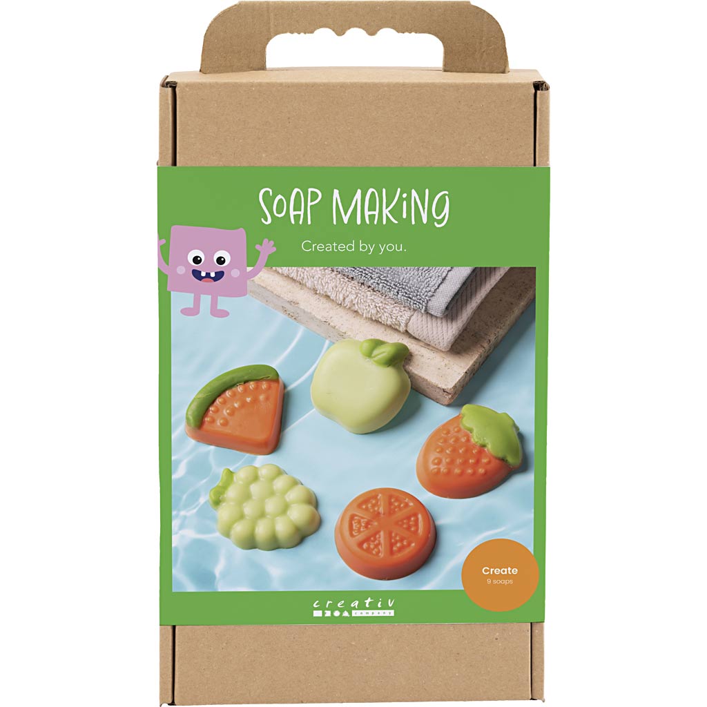 DIY Kit Sæbefremstilling, Frugt, grøn, orange, 1 pk.