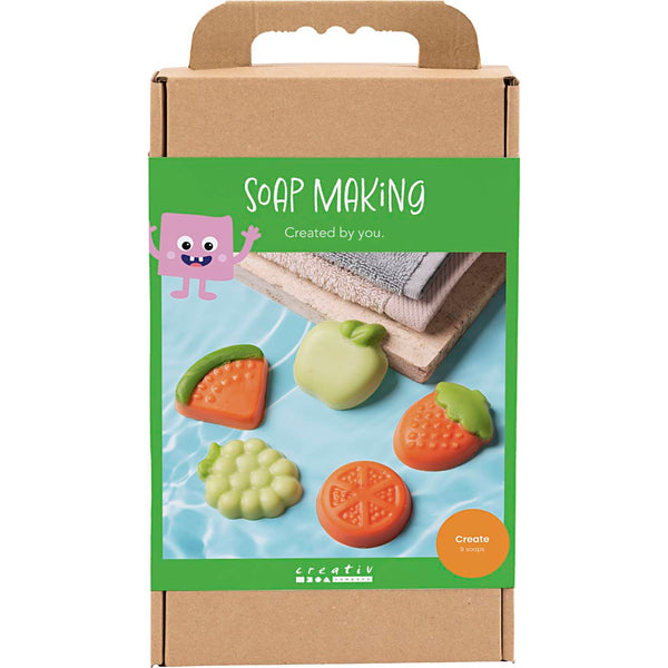 DIY Kit Sæbefremstilling, Frugt, grøn, orange, 1 pk.