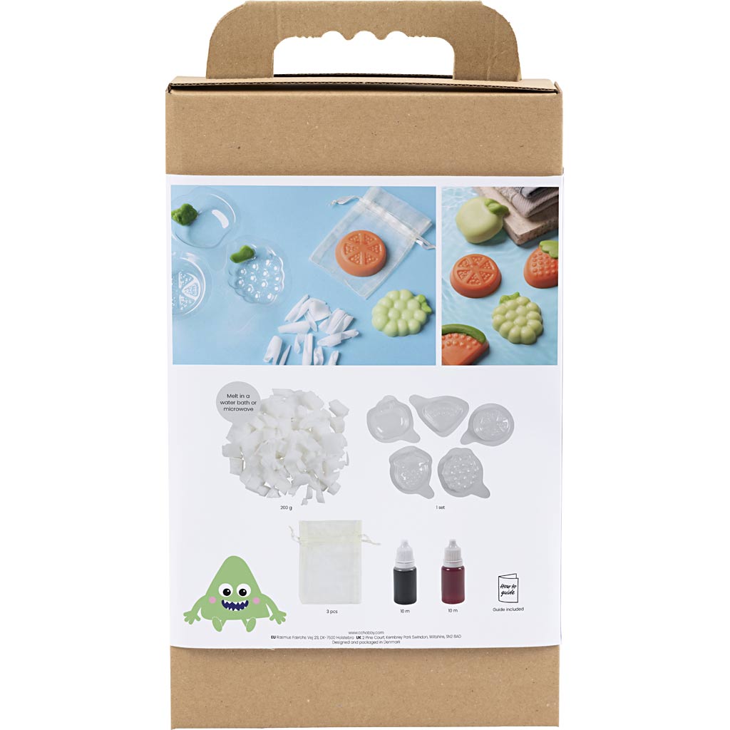 DIY Kit Sæbefremstilling, Frugt, grøn, orange, 1 pk.
