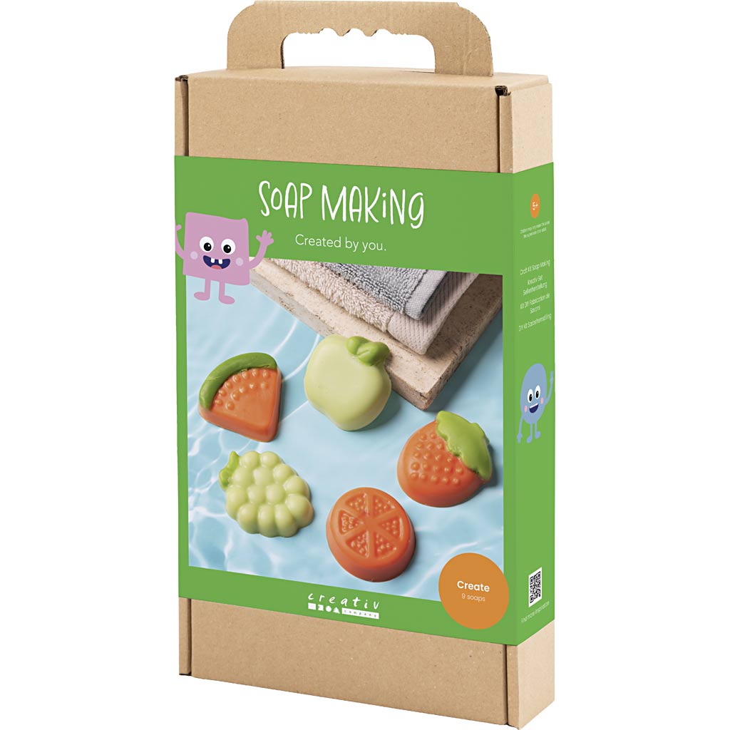 DIY Kit Sæbefremstilling, Frugt, grøn, orange, 1 pk.