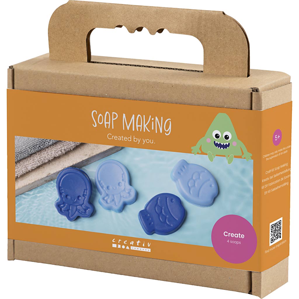 DIY Kit Sæbefremstilling, Havdyr, blå, 1 pk.