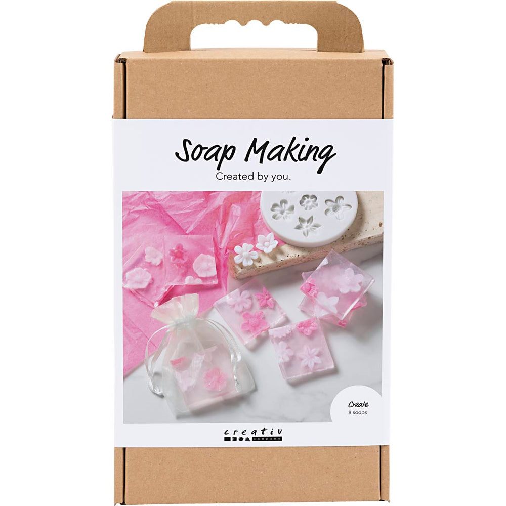 DIY Kit Sæbefremstilling, Blomster, rosa/pink, 1 pk.