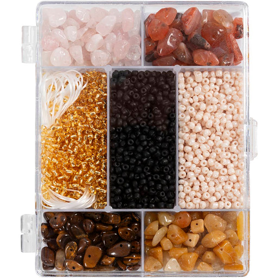 DIY Mix Smykker, Krystaller, str. 2,6-10 mm, hulstr. 0,8-1,2 mm, ca. 2520 stk., ass. farver, 1 pk.