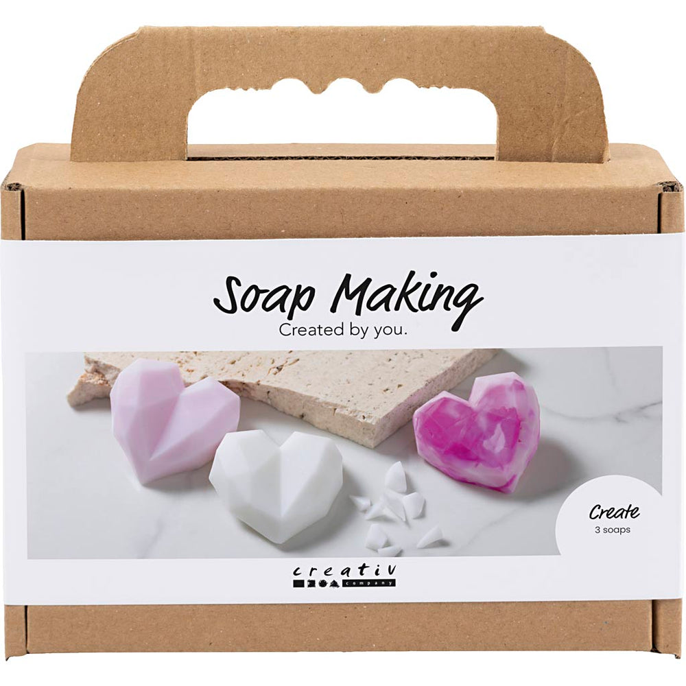 Mini DIY Kit Sæbefremstilling, Hjerte, pink, 1 pk.