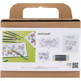 Mini DIY Kit Tekstilfarvelægning, Sommerfugl, pastelfarver, 1 pk.