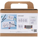 Mini DIY Kit Tekstilfarvelægning, Robot, primærfarver, 1 pk.